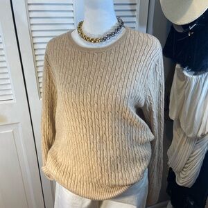 Pendleton Cashmere Cable Knit Sweater in Beige